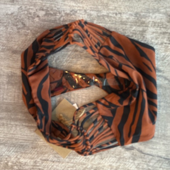 Stone Fox Swim Zebra Print Bikini Bottom MRSP $68 - Picture 4 of 8